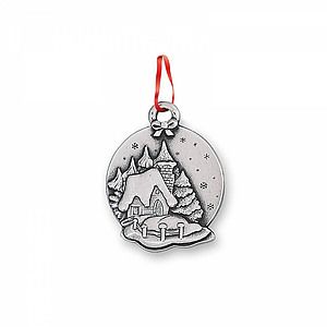 Classic Ornament (1.625 in  dia. Snowy Cottage Scene)