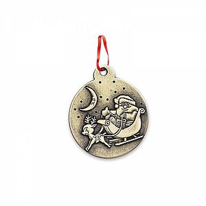 Classic Ornament (1.625 in  dia. Santa & Sleigh)