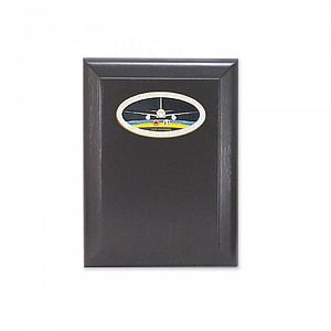 Black Lacquer Wood Plaque w/Beveled Edges (7 x 9 in)