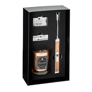 Zippo® Rose Gold Rechargeable Candle Lighter & 8 oz Champagne Candle Gift Set