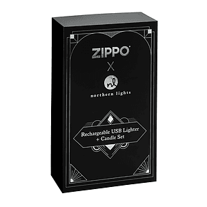 Zippo® Champagne Rechargeable Candle Lighter & 8 oz Balsam Fir Candle Gift Set