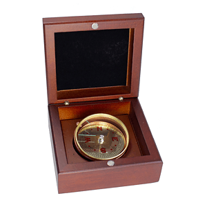 Cedar Creek® Mahogany Wood Box Desk Compass