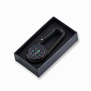 Cedar Creek® Colored Carabiner Compass - Black