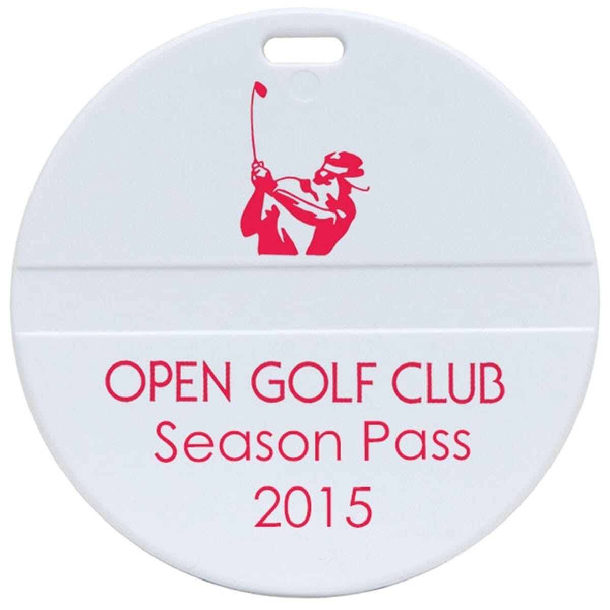 Round Golf Bag Tag w/ Clear Loop Strap