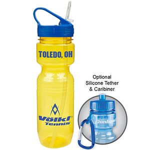 26 Oz Translucent Jogger Bottle w/ Sport Sip Lid & Straw