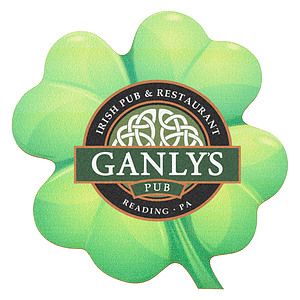 Full Color Process 60 Point Clover Pulp Board Coaster