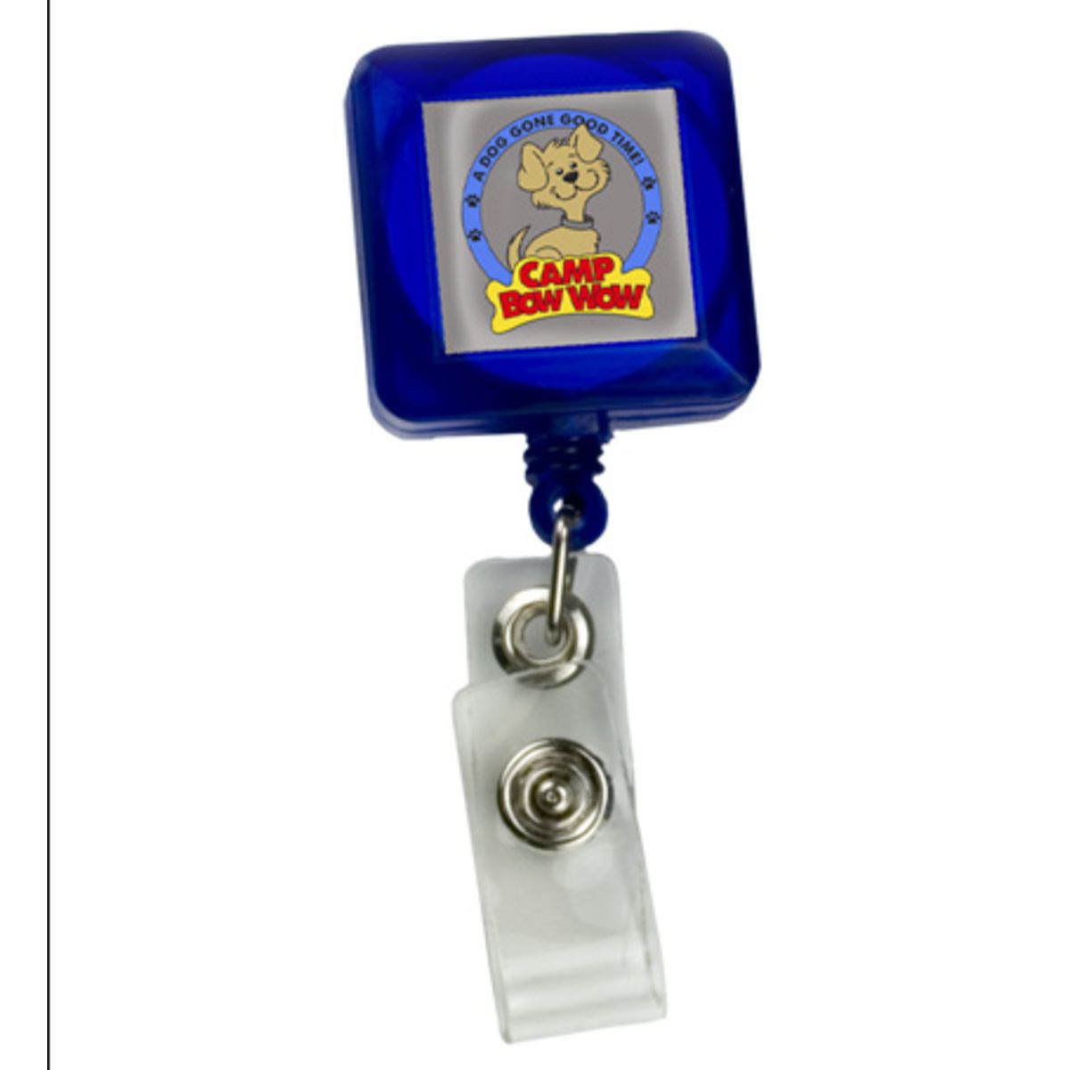 Domed Retractable Badge Holder (Square w/ Slip on Clip)