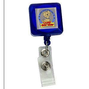 Domed Retractable Badge Holder (Square w/ Slip on Clip)