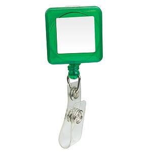 Domed Retractable Badge Holder (Square w/ Alligator Clip)