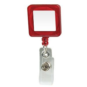 Domed Retractable Badge Holder (Square w/ Alligator Clip)