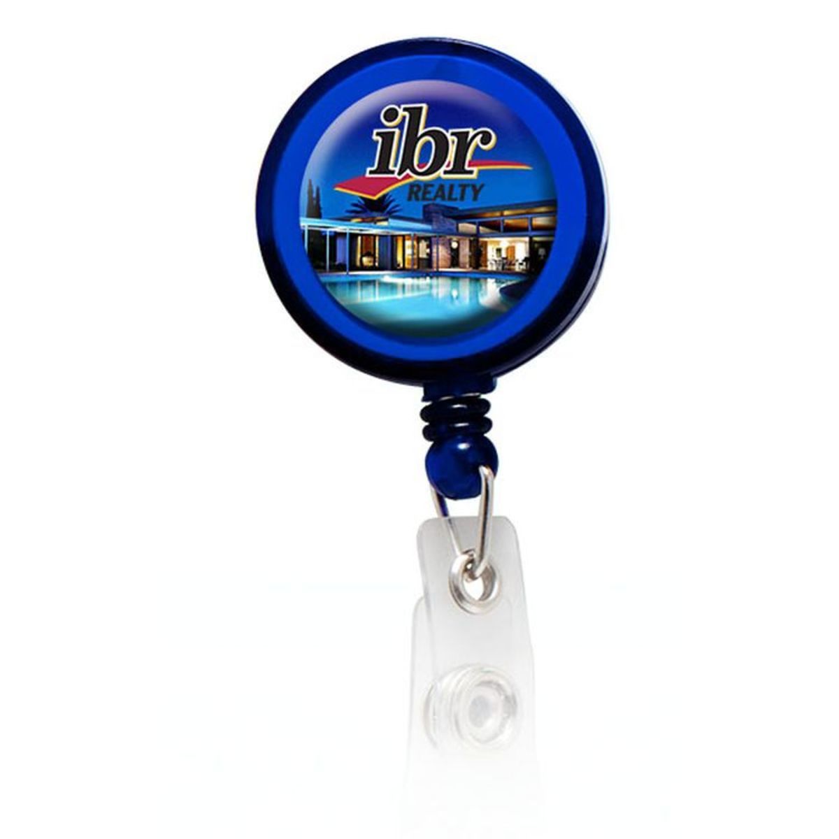 Domed Retractable Badge Holder (Round w/ Alligator Clip)