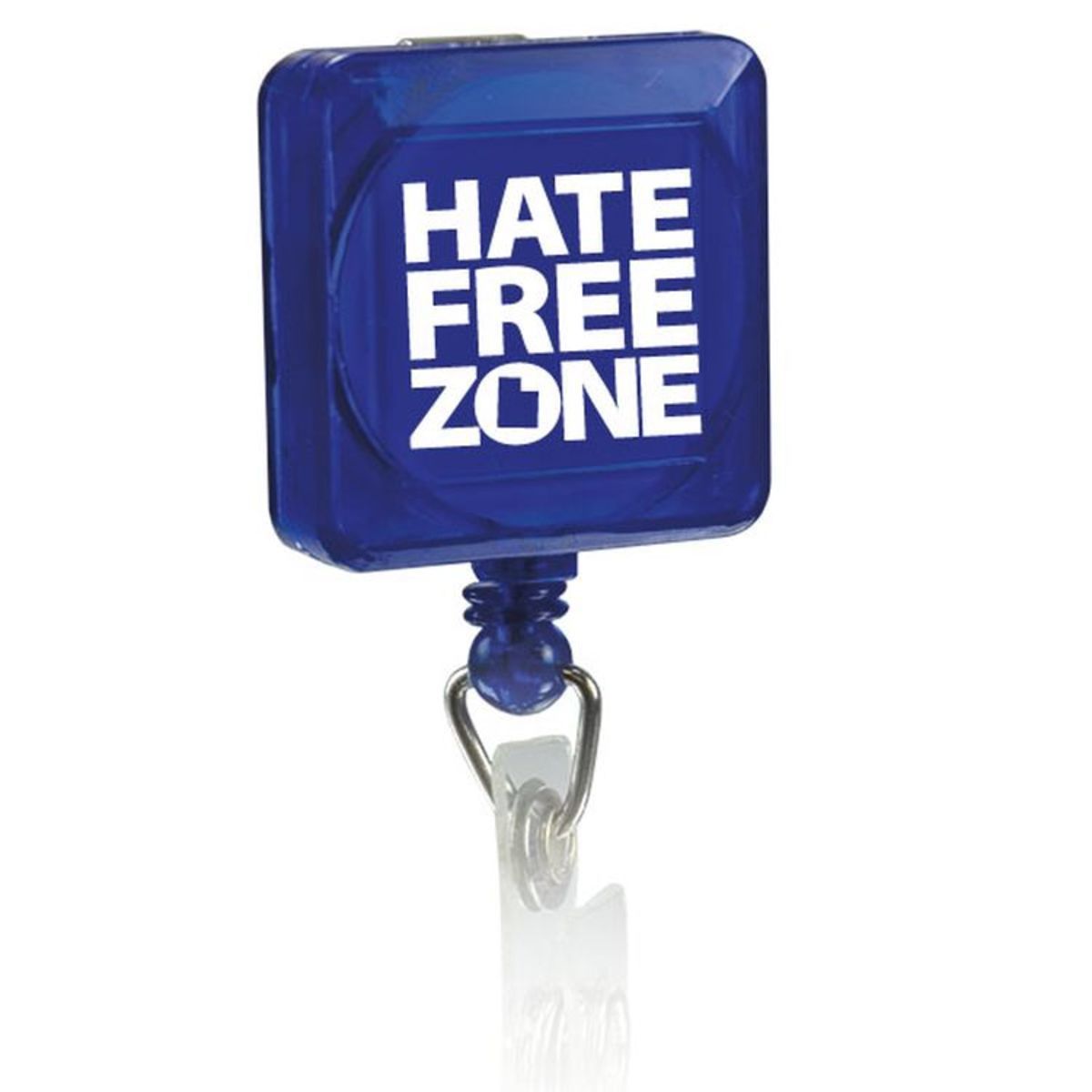 Pad Printed Retractable Badge Holder (Square w/ Slip on Clip)