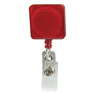 Pad Printed Retractable Badge Holder (Square w/ Slip on Clip)
