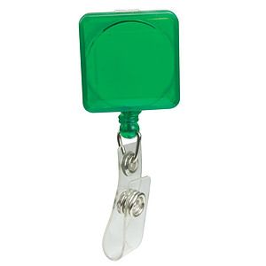 Pad Printed Retractable Badge Holder (Square w/ Slip on Clip)