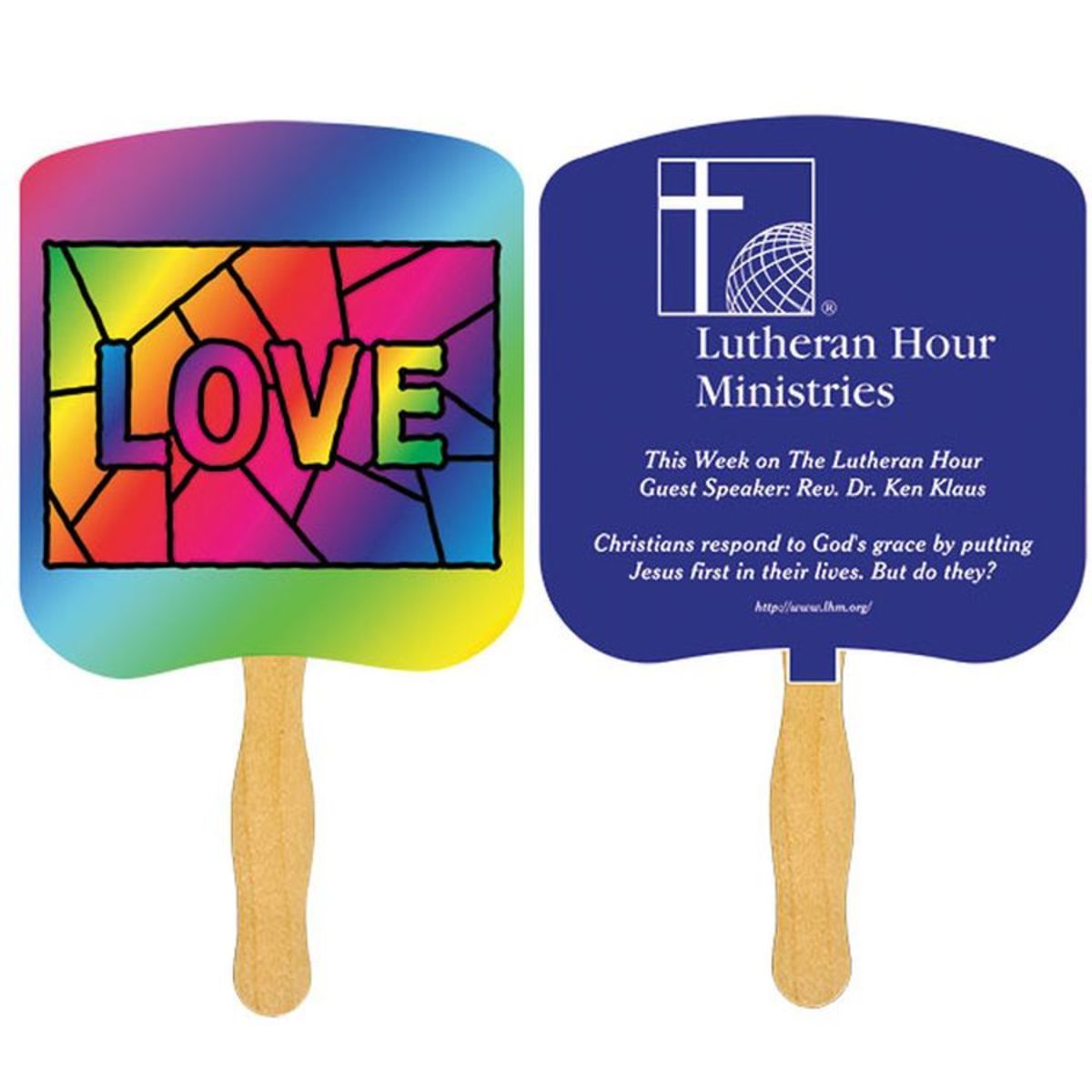 Religious Hand Fan/ Love Stained Glass