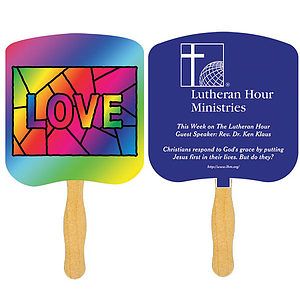 Religious Hand Fan/ Love Stained Glass