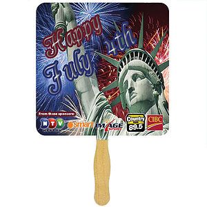 Square Sandwiched Hand Fan (2 Side/ Four Color Process Imprint)