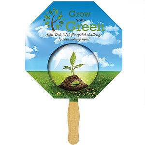 Octagon Sandwiched Hand Fan (2 Side/ Four Color Process)