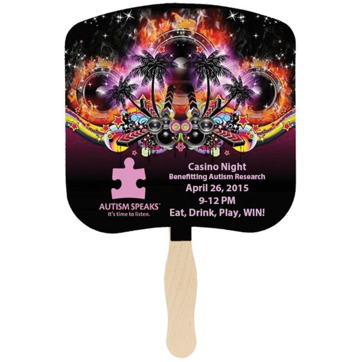 Bread Slice Sandwiched Hand Fan (2 Side/Four Color Process)