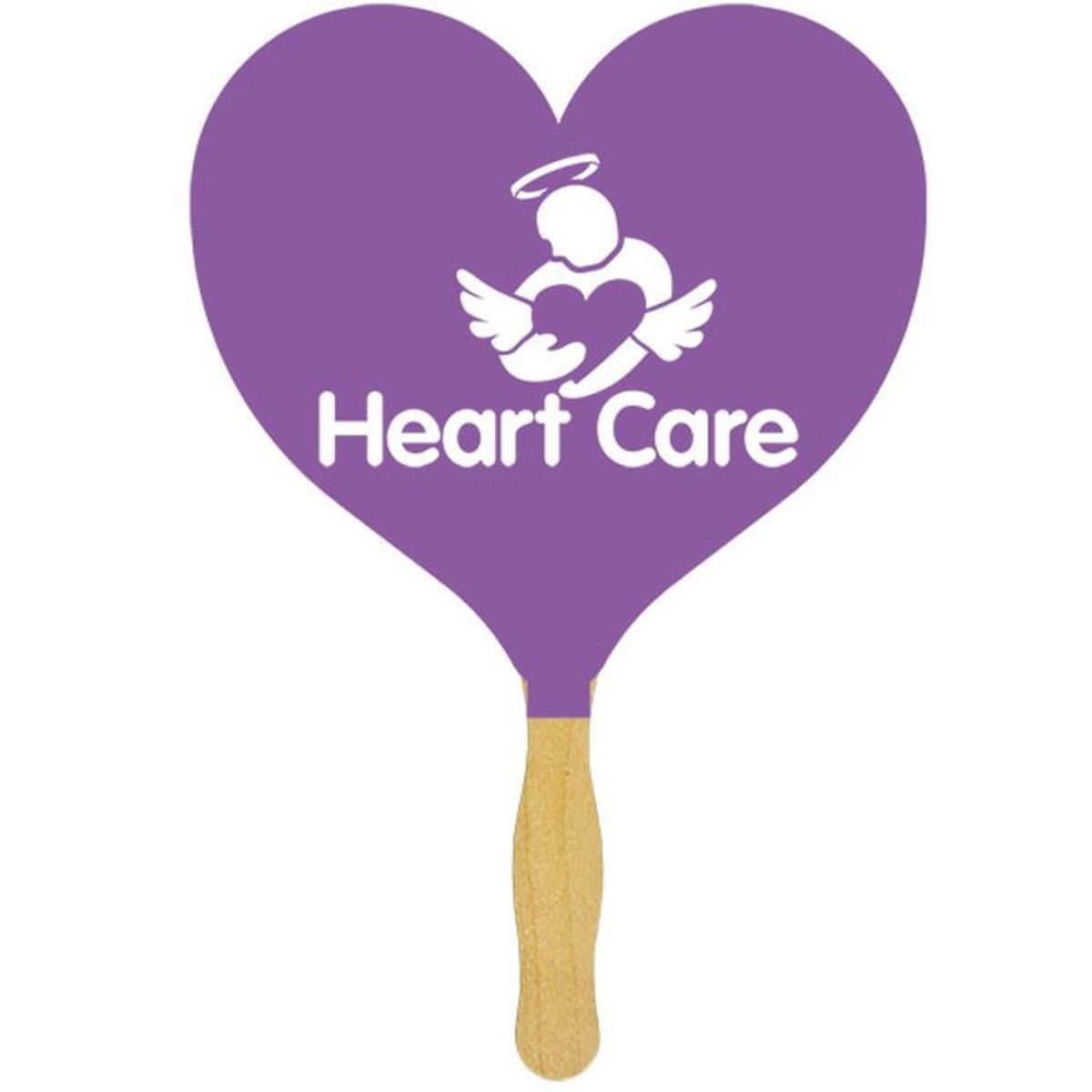 Heart Sandwiched Hand Fan (2 Side/1 Imprint Color)