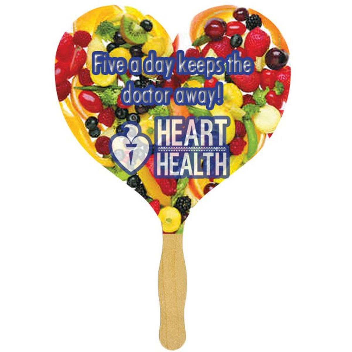 Heart Sandwiched Hand Fan (2 Side/Four Color Process)