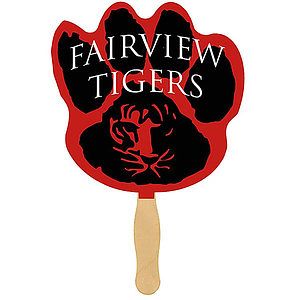 Paw Print Sandwiched Hand Fan (2 Side/ Four Color Process imprint)