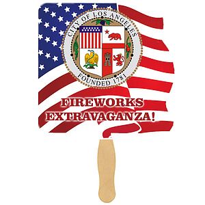 Flag Sandwiched Hand Fan (2 Side/ Four Color Process)