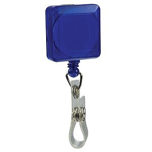 Pad Printed Retractable Badge Holder (Square w/ Slip on Clip)
