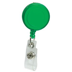 Pad Printed Retractable Badge Holder (Round w/ Slip on Clip)