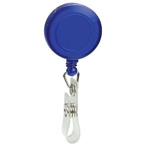 Pad Printed Retractable Badge Holder (Round w/ Slip on Clip)