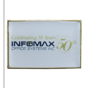 Domed Lapel Pin Rectangle (1"x3/4")