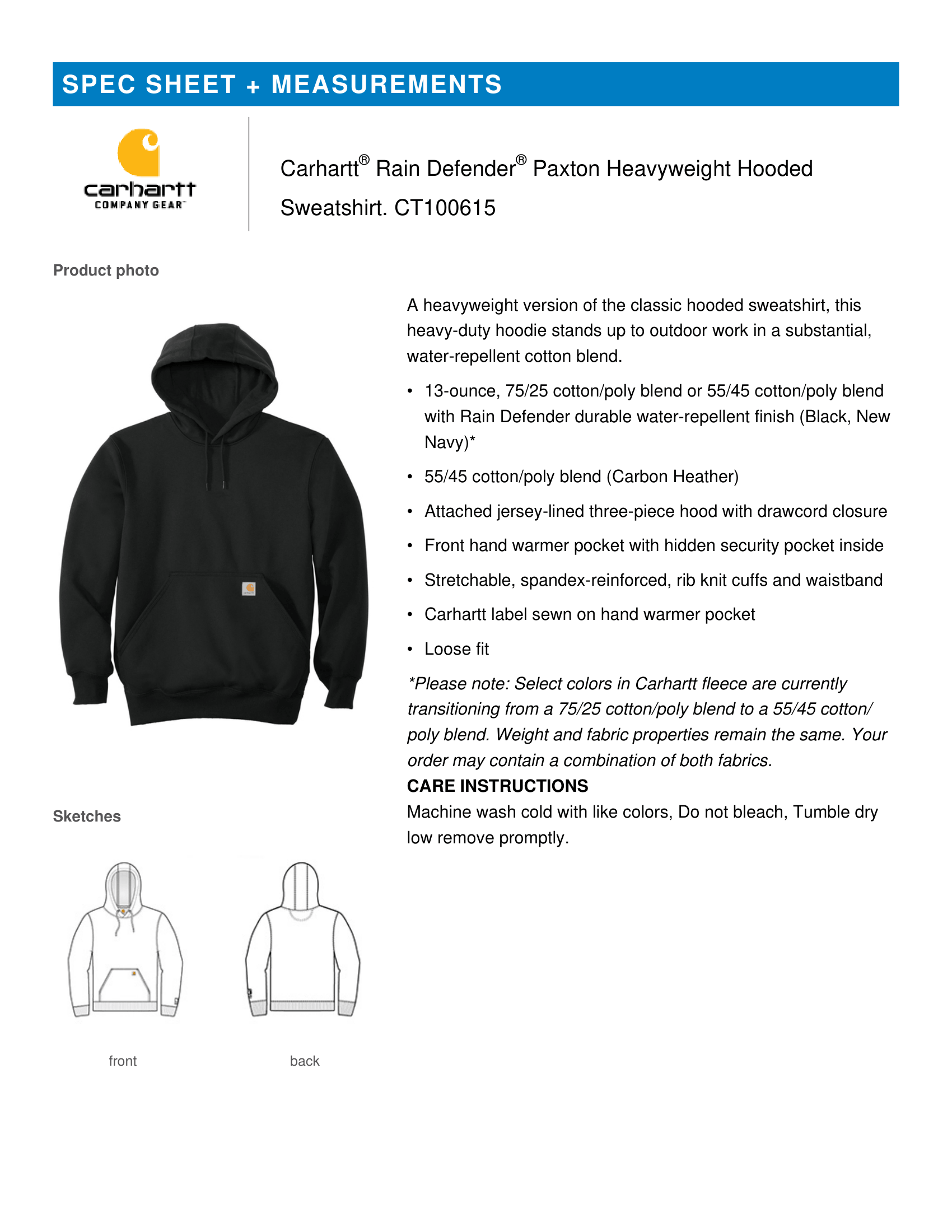 Carhartt® Rain Defender® Paxton Heavyweight Hooded Sweatshirt