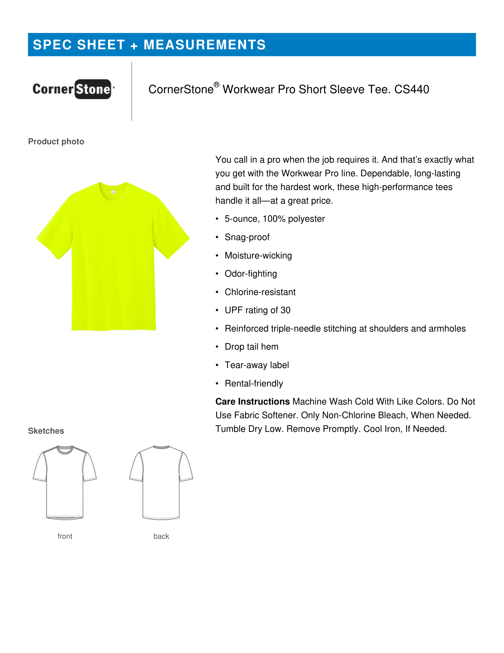 CornerStone® Workwear Pro Short Sleeve Tee