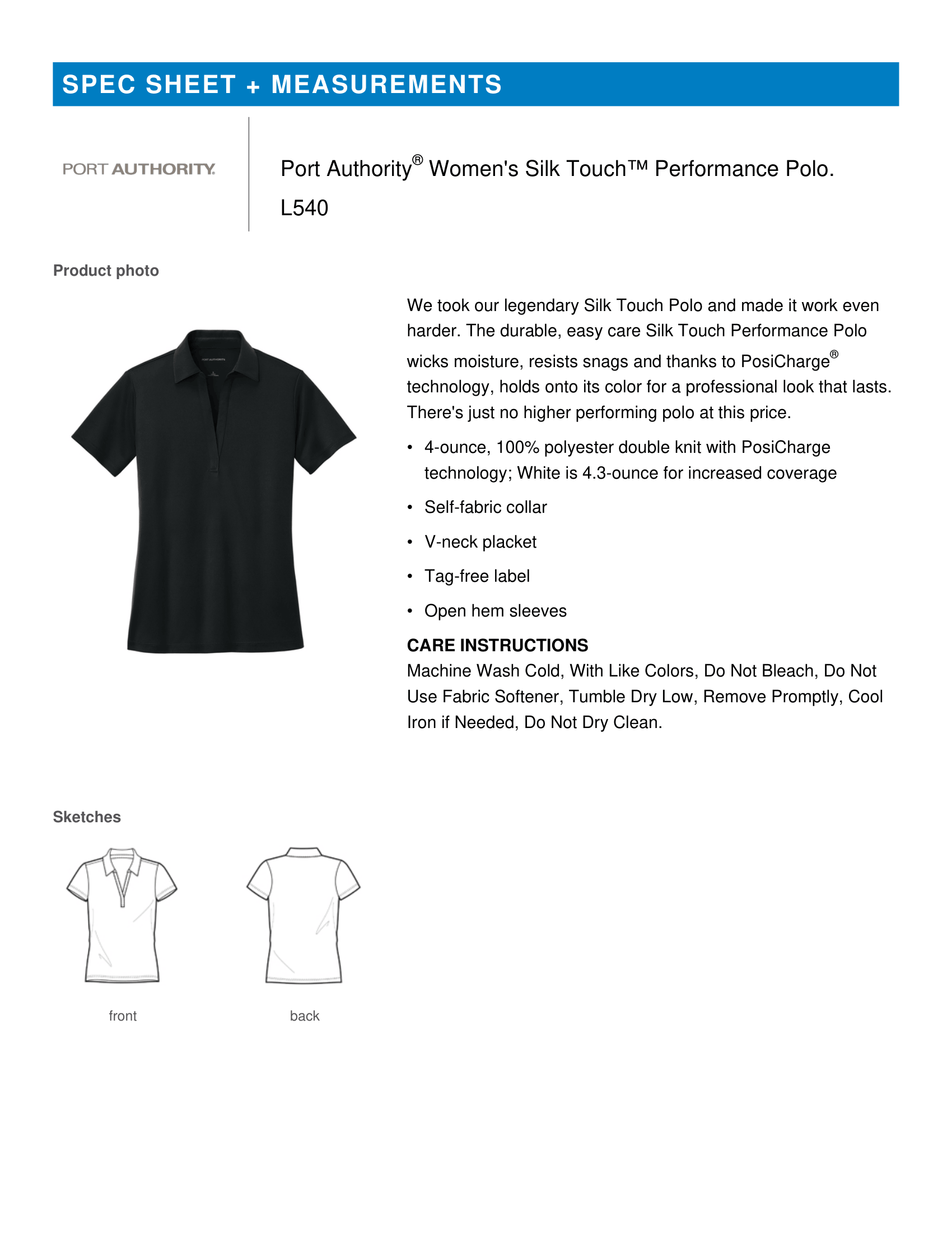 Port Authority® Women's Silk Touch™ Performance Polo