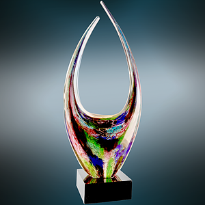 16 3/4" Dual Rising Art Glass Award