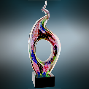 13 1/2" Twist Top Art Glass Award