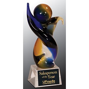 7 3/4" Colored Art Glass Award