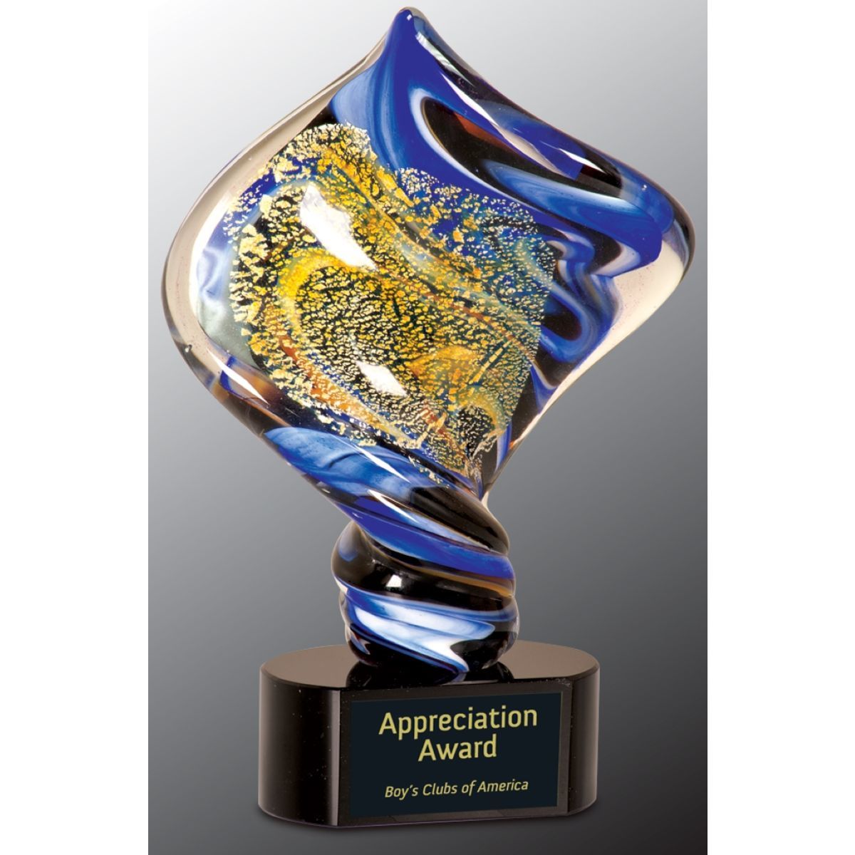 11" Diamond Twist Art Glass Award