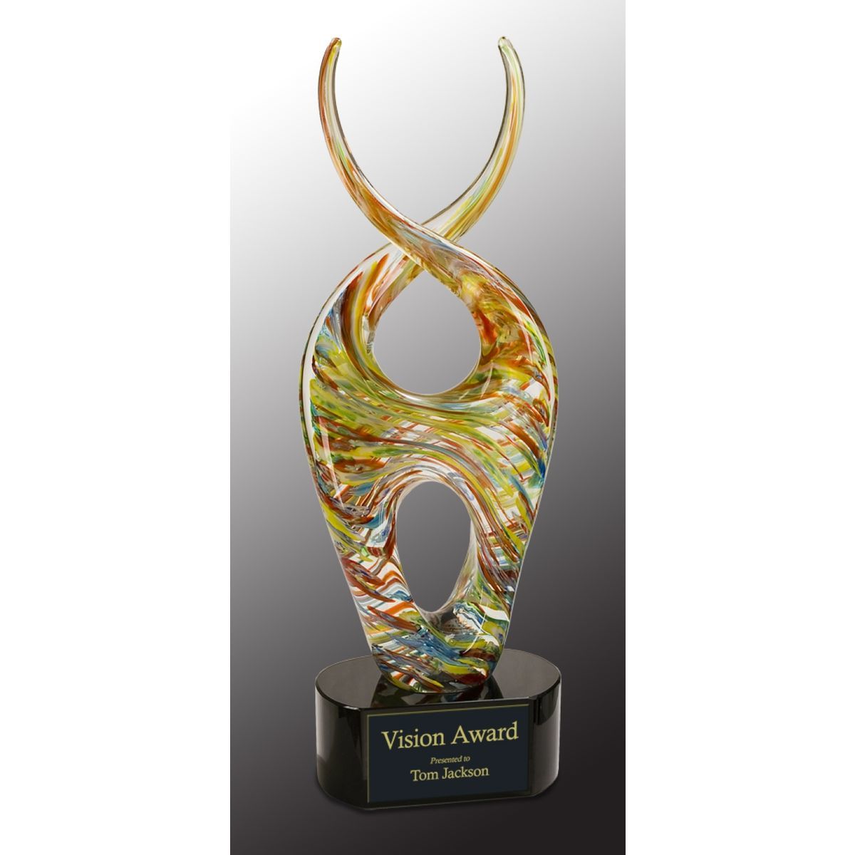 14" Color Twist Art Glass Award