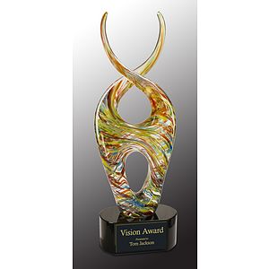 14" Color Twist Art Glass Award