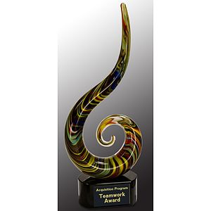 15 1/2" Color Swoop Art Glass Award