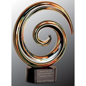 9 1/4" Swirl Art Glass Award