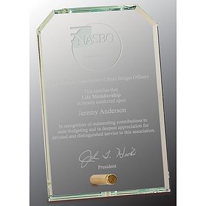 4" x 6" Clear Clipped Corners Rectangle CrystalEdge Glass Award