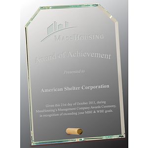 5" x 7" Clear Clipped Corners Rectangle CrystalEdge Glass Award