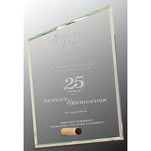 4" x 6" Clear Slant Rectangle CrystalEdge Glass Award