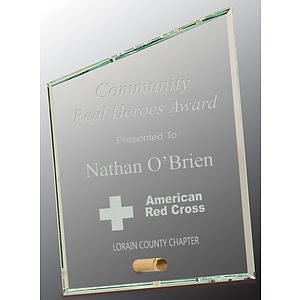 5" x 7" Clear Slant Rectangle CrystalEdge Glass Award