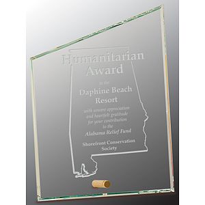 6" x 8" Clear Slant Rectangle CrystalEdge Glass Award