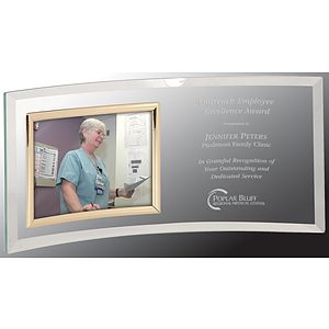 12" x 5 1/2" Jade Crescent with 5" x 3 1/2" Picture Frame Award