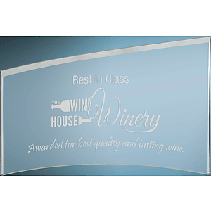 10" x 6 7/8" x 1/4" Jade Slanted Glass Crescent Award