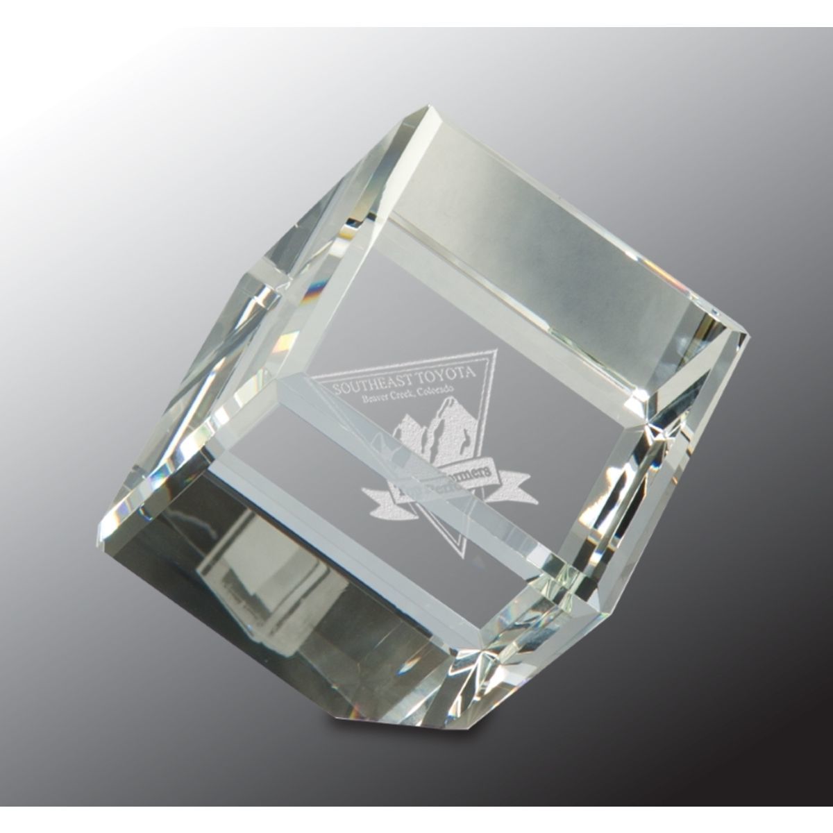 3" x 3" Crystal Cube Crystal Award